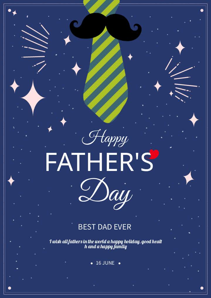 blue flat design father's day blessing