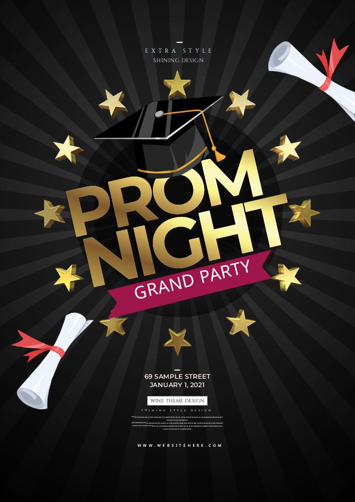 glittering senior graduation celebration poster