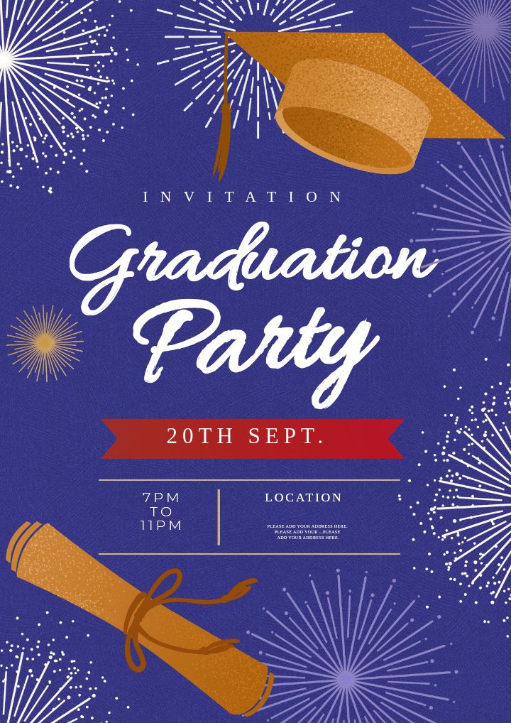 midnight blue fireworks join us for a graduation celebration