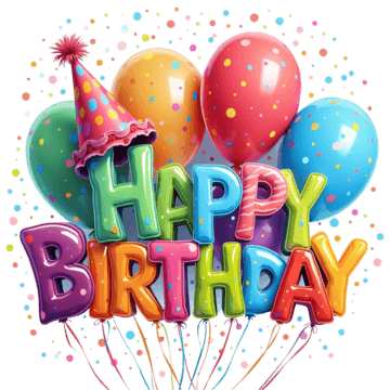 colorful happy birthday hat and balloons colorful happy party png, Colorful, Happy, Party PNG Image and Clipart