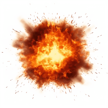 flame burning sparks splash broken bomb explosion realistic photography decorative pattern explode flame gunpowder png, Explode, Flame, Gunpowder PNG and PSD