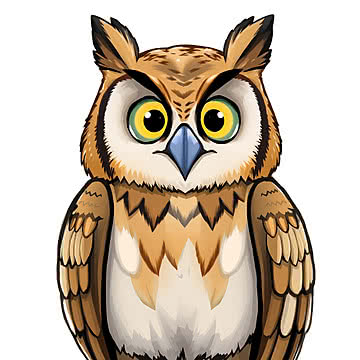 Majestic Uhu A Cheerful Cartoon Portrait of the Eurasian EagleOwl