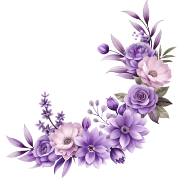 purple flower and leaves frame template illustration flower nature garden png, Flower, Nature, Garden PNG Image and Clipart