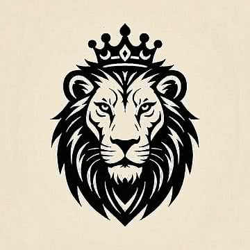 Regal Majesty A Minimalistic Vector Logo of a Powerful Lion King