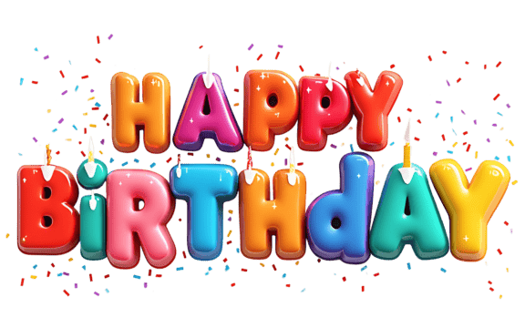 vibrant 3d happy birthday text isolated happy brithday text happy birthday png, Happy, Brithday Text, Happy Birthday PNG Image and Clipart